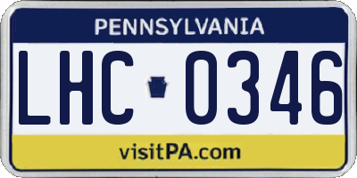 PA license plate LHC0346