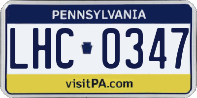 PA license plate LHC0347