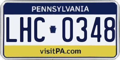 PA license plate LHC0348