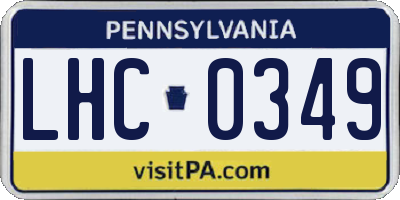 PA license plate LHC0349