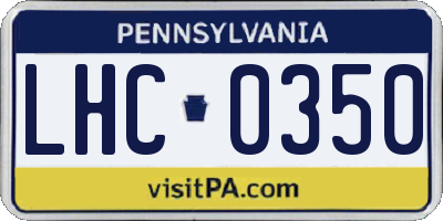 PA license plate LHC0350