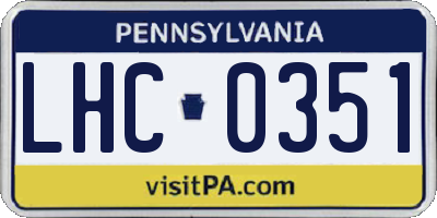 PA license plate LHC0351