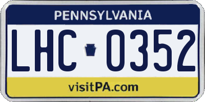 PA license plate LHC0352