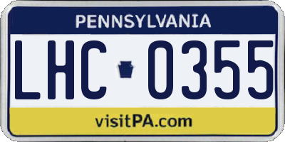 PA license plate LHC0355