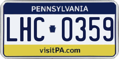 PA license plate LHC0359