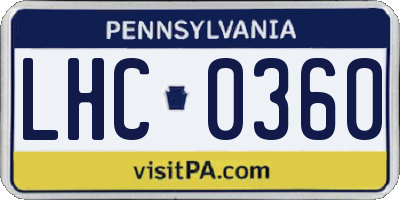 PA license plate LHC0360
