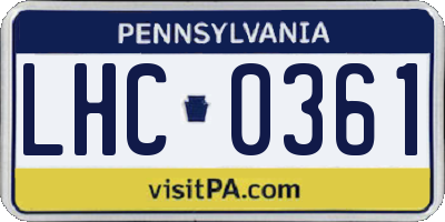 PA license plate LHC0361