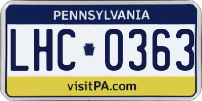 PA license plate LHC0363