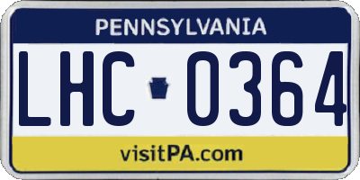 PA license plate LHC0364