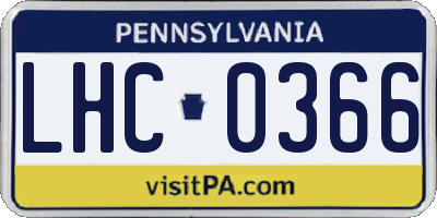 PA license plate LHC0366