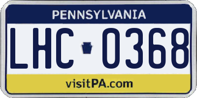 PA license plate LHC0368