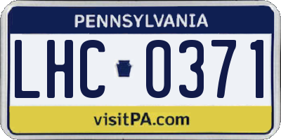 PA license plate LHC0371