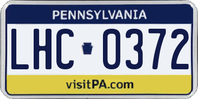 PA license plate LHC0372