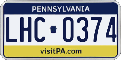 PA license plate LHC0374