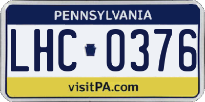 PA license plate LHC0376