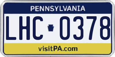 PA license plate LHC0378