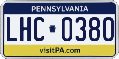 PA license plate LHC0380