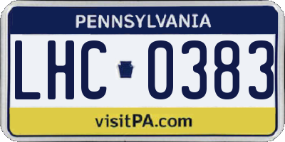 PA license plate LHC0383