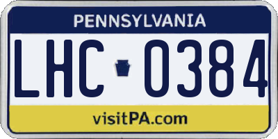 PA license plate LHC0384