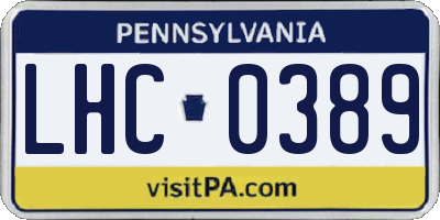 PA license plate LHC0389
