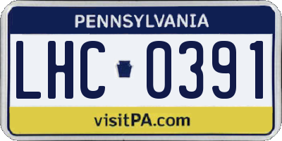 PA license plate LHC0391