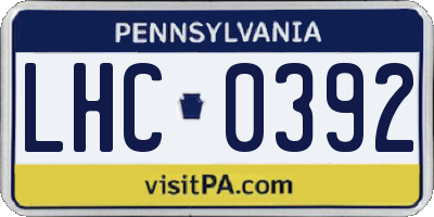PA license plate LHC0392