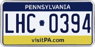 PA license plate LHC0394