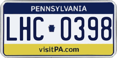 PA license plate LHC0398