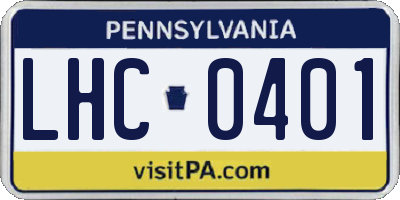 PA license plate LHC0401