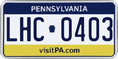 PA license plate LHC0403