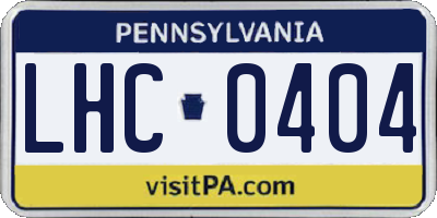 PA license plate LHC0404