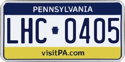 PA license plate LHC0405