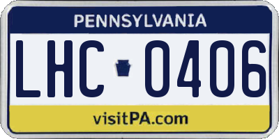 PA license plate LHC0406