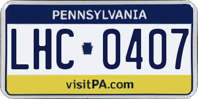 PA license plate LHC0407