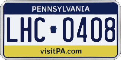 PA license plate LHC0408