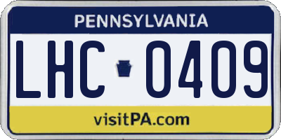 PA license plate LHC0409
