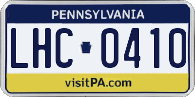 PA license plate LHC0410