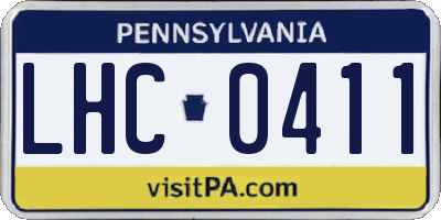 PA license plate LHC0411