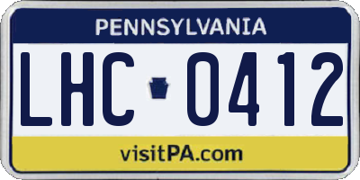 PA license plate LHC0412