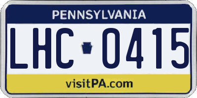 PA license plate LHC0415