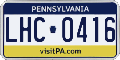 PA license plate LHC0416