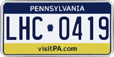 PA license plate LHC0419