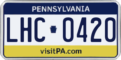 PA license plate LHC0420