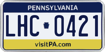 PA license plate LHC0421