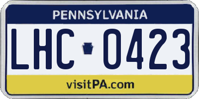 PA license plate LHC0423