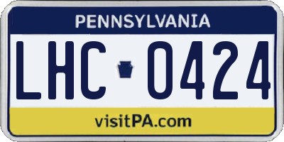PA license plate LHC0424