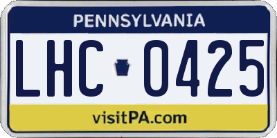 PA license plate LHC0425