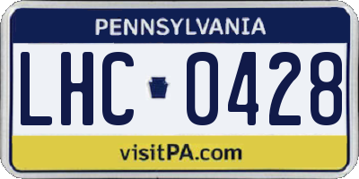 PA license plate LHC0428