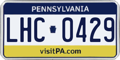 PA license plate LHC0429