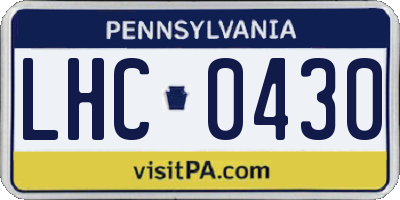 PA license plate LHC0430